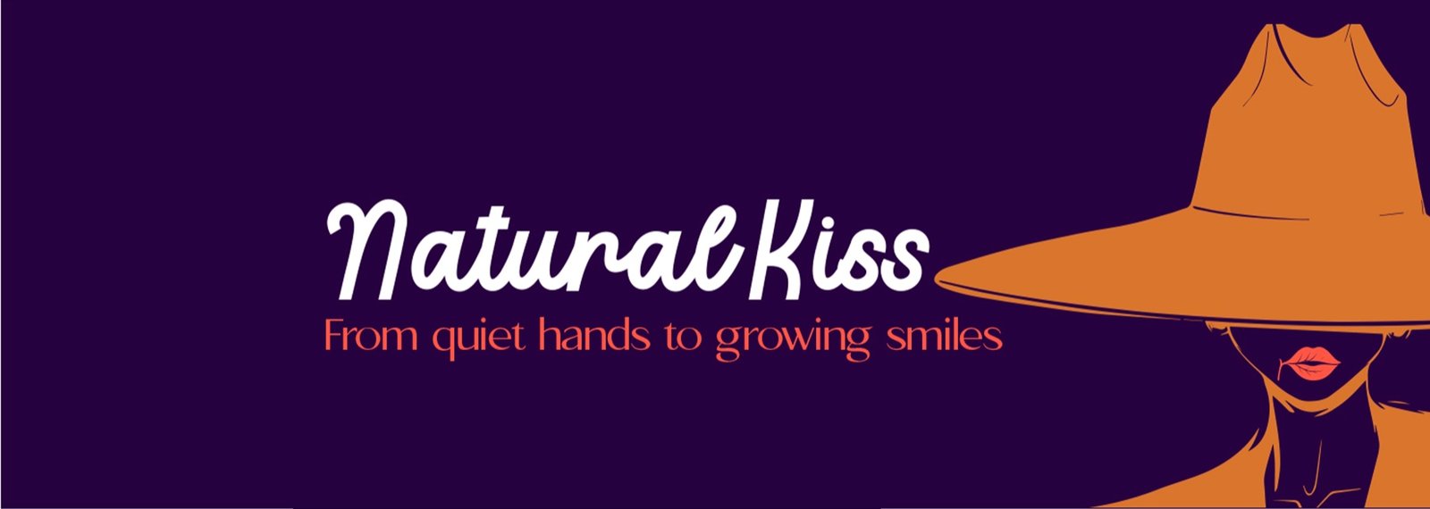 Natural Kiss brand illustration and slogan
